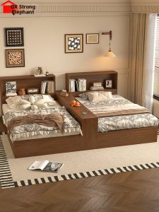 QIANGXIANG | Interference-free Double Bed Partition Storage Bed