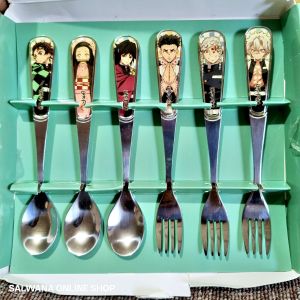 DEMON SLAYER ANIME STAINLESS CUTLERY SET • 3 PAIRS/BOX • JAPAN SURPLUS SPOON FORK