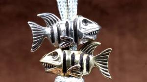 Sea Animal Shark Brass Knife Beads EDC Outdoor DIY Paracord Woven Accessories Lanyard Pendants Umbrella Rope Flashlight Hangings