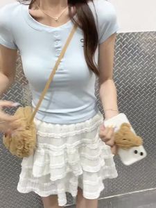 PM❀ รูปแบบใหม่ เสื้อผ้าผู้หญิง เสื้อยืด ทรงเข้ารูป คอกลม เสื้อเชิ้ตแขนยาว คอวี ทรงสลิมฟิตชั่เซ็กซีเบาๆเสื้อทรงเข้ารูป