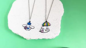 Bandai | Dây Chuyền Anime Dễ Thương Cinnamoroll Mặt Dây Chuyền Nhân Vật Hoạt Hình Phong Cách Tươi Trẻ Phụ Kiện Kim Loại Nhỏ Xinh Dành Cho Bé Gái