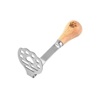 Stainless steel potato press baby food aid tool food cutting machine crusher wooden handle garlic pusher kitchen utensils