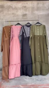 Gamis Umaya Dresss Mix Renda Brukat Size L XL XXL 3L 4L