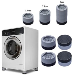 3.5/6/8.5cm Universal Anti Vibration Washing Machine Rubber Feet Pad Non-Slip Refrigerator Base Pad Rubber Mat Reducing Washer Noise Fixed Pad