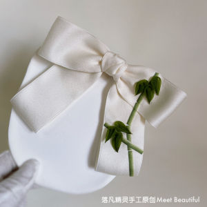 คลิปผมลายกระดาษไผ่สไตล์จีนโบราณ คลิปผมหางม้าขนาดใหญ่ คลิปผมทรงหมุด ตกแต่งผมแบบจีนโบราณ วัสดุผ้า ไม่มีแบรนด์