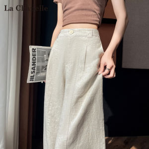 La Chapelle | Quần Linen Tencel Lưng Cao Dáng Rộng Mỏng Mát cho Mùa Hè