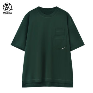 Heavyweight Pure Cotton Short Sleeve T-Shirt for Men Summer New Style Solid Color round Neck Pocket Half Sleeve Body Shirt