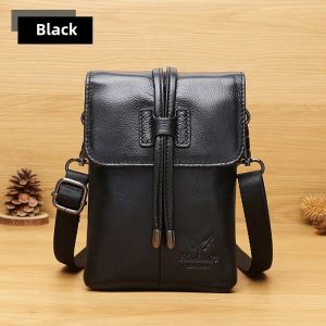 Fashionable Vertical Leather Mobile Phone Bag Womens Crossbody Mini Purse 2024 New Style Small Bag for Youth with Multiple Compartments