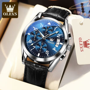 OLEVS | OLEVS Quartz Watch for Men Original Leather Strap Date Display Waterproof Luminous Business Casual Quartz Men Watch Top Brand