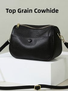 Soft Leather Crossbody Bag Womens Top Layer Cowhide Single Shoulder Pillow Shaped Fashionable Commuter Bag by Zidi