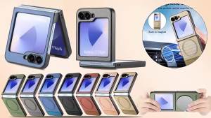szhaiyu | Magnetic Leather Phone Case for Samsung Galaxy Z Flip 8 7 6 5 4 3 Flip8 Flip7 FE Flip6 Flip5 5G Hard PC Shell Protective Cover