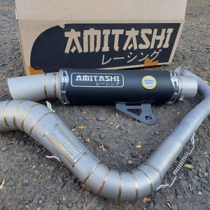 KNALPOT SAMLONG AMITASHI ORIGINAL COATING BLACK DOFF vario AEROX n maxNEW n max OLD PCX dll