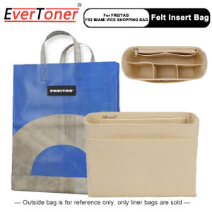 EverToner Inner Bag For FREITAG F52 MIAMI VICE SHOPPING BAG Felt Insert Bag Makeup Handbag Organizer Travel Purse Portable Zipper Cosmetic Bags Storage Tote
