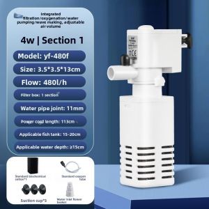 MONLEYTA | Small Ultra-Quiet Fish Tank Filter Pump with Oxygenation and Water Purification