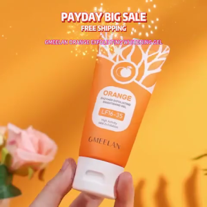 GMEELAN Special Kits orange exfoliating gel eksfoliasi wajah gel 50g + gmeelan lazy cream ori gmeelan day cream pemutih 30g + Krim Pemutih Ketiak Sakura 30g + Rose Arbutin Sunscreen 30g SPF50 PA++++ UV