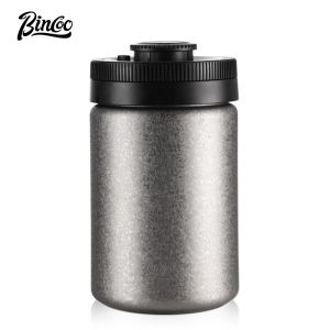 BINCOO กล่องเก็บสินค้ากาแฟสุญญากาศอัดผงกาแฟจัดเก็บกาแฟขวดปิดสนิท400มล./600มล./1200มล.