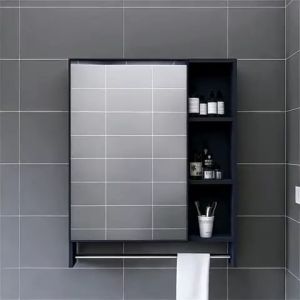 Aluminium Bathroom Cabinet with Mirror Large Storage Wall Mounted Mirror Cabinet Mirror Box with Shelf IKEA
