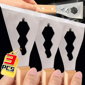 3Pcs Multifunctional Putty Knife Stainless Steel Paint Scraper Removal Construction Dismantling Spatula Wallpaper Scraper Paint Tools