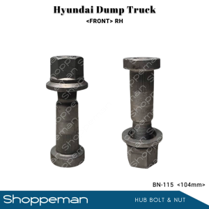 UNIVERSAL HYUNDAI DUMP TRUCK FRONT HUB BOLT WITH NUT WHEEL STUD NUT 104mm RH BN-115