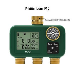 MOES | Bộ Hẹn Giờ Tưới Nước Bằng Đồng Thau Chống Nước MOES Với Màn Hình LCD Điều Khiển Núm Xoay 1 Cửa Ra IP55 Khóa Trẻ Em Tự Động Hóa Vòi Tưới Vườn