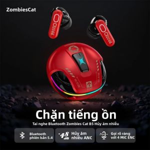Tai Nghe Không Dây Zombiescat B5 TWS Bluetooth 5.4 Với Chức Năng Khử Tiếng Ồn Chủ Động ANC -48dB Âm Thanh Nổi HiFi Chống Nước Tích Hợp 4 Micro