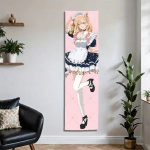 “Kitagawa Kaimu” Anime Tapestry Maid Girl Long Wall Hanging Anime-Style Lolita Wall Decoration for the Bedroom