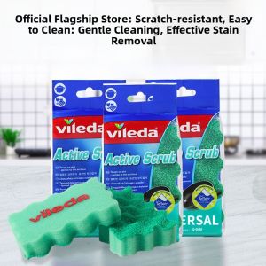 Vileda Double-Sided Kitchen Sponge Scrubber Dishwashing Cloth No Stain Scratch-Resistant Pot Cleaning Tool Household Essential