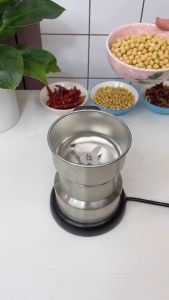 Máy xay hạt khô xay bột gia vị cà phê đa năngcông suất 300w6 lưỡi dao cực bén chất liệu cối inox bảo hành 12 tháng