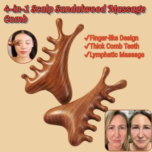 Sandalwood Massage Comb 4-In-1 Dredge Meridian And Scalp Massage Comb按摩梳
