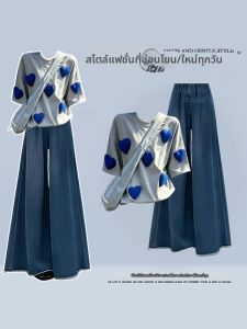 NUMEN BUTTON | Plus Size Summer High-end Look Set T-Shirt Jeans