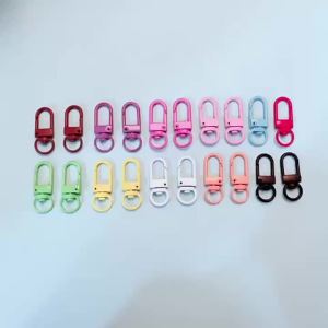 10/50PCS Colorful Lobster Clasp Hooks Keychain Alloy 360 Degree Key Rings Decoration Accessories for DIY Key Chain Bags Bracelet