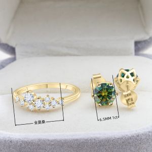 Sparkling 1CT Moissanite stub earring 925 Sterling Silver Ring earrings Perfect Gift for Valentines Day female dating gift