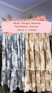 Rok Plisket Mietaa Rempel Susun Motif Klasik  Wanita Korean Style Panjang/ Rok Susun Payung Panjang Wanita Korean Style