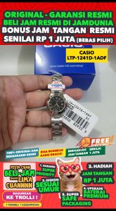 CASIO ORIGINAL - CASIO LTP-1241D-1A - Analog WOMEN - Hitam - Strap Stainless - Jam dunia JD18ST