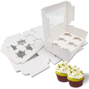 Cupcake Box Muffin Pastry Packaging Box With Inner Packaging Case 2 4 6 12 Holes For Cupcake Slot