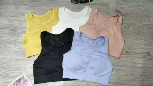 Áo bra nữ tập gym yoga aerobic thể thao kèm mút chất liệu thun dệt kim co dãn 4 chiều thấm hút mồ hôi BINSPORTS A249