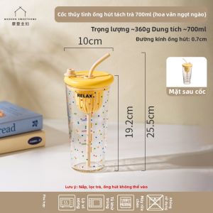 MODERN SWEETHOME | Ly Kính Dung Lượng Lớn Có Ống Hút