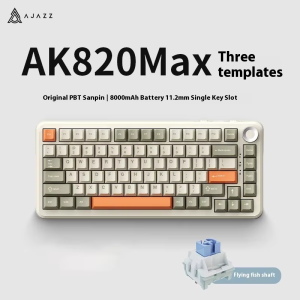 AJAZZ AK820 MAX/MAX Plus Gaming Keyboard Tri Mode 8000mAh Gasket TFT Screen Hot Plug Mechanical Keyboard Customized PC Accessory