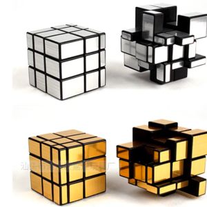 Speed Puzzle Gold And Silver Creative Irregular Mirror Magic Cube Rubiks Cube Games Toys