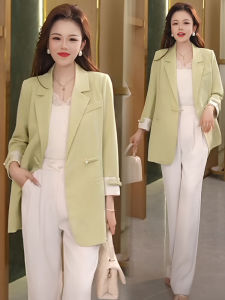 Fashionable Loose Womens Suit Jacket Korean Style Commuter Top Spring Summer New Chinese Style Seven Sleeve Long Coat