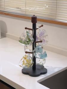 LOTUS BLUE | High-end Glass Drinkware Set with Rack