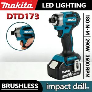 Makita | Makita DTD173 Blue 18V LXT Brushless Rechargeable Impact Driver 180Nm Compact Tool For Carpentry Bolt Assembly Home DIY