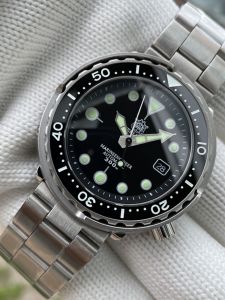 Professional Stainless Steel Waterproof M Water Ghost Canned Watch Mens Luminous Diving Mechanical Large round Dial Sbbn045