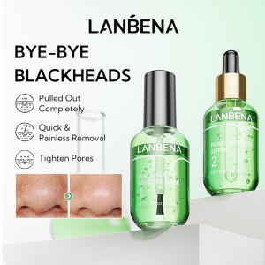 LANBENA Blackhead Remover Mask + Shrinks Pore Serum (Step 1+Step 2) Facial Acne Treatment 17ml