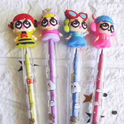 (4 pcs) Pensil Motif Boneka - Boneka Pensil Sambung Susun 4 buah
