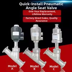 Pneumatic Quick-Install Angle Valve Stainless Steel High-Temperature Steam Corrosion-Resistant