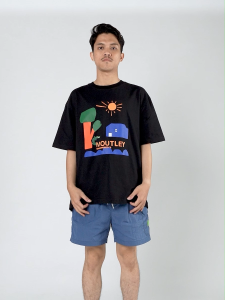 Moutley Kaos Pria Lengan Pendek Oversized Fit Katun 20s House OL-C240125