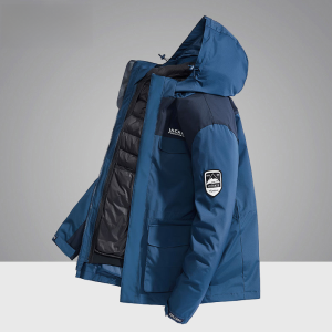 TUCANO Mens Three-in-One Detachable Fleece Lined Thick Outdoor Skiing Clothes Jacket Winter Waterproof Windproof Warm