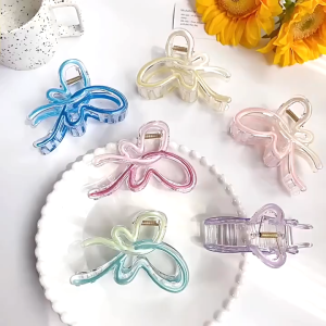 Set 3 cặp tóc bướm 10cm màu Pastel Ombre Hot Trend - Kẹp tóc nữ bản to cài tóc xinh thời trang