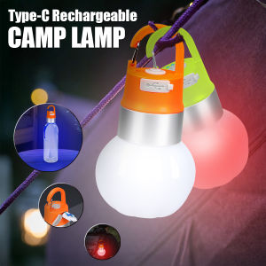 Portable LED Camping Lamp USB C Rechargeable Tent Lamp Detachable Bulb Bottle Lamp Outdoor Camping Waterproof Bulb with 10 Modes
